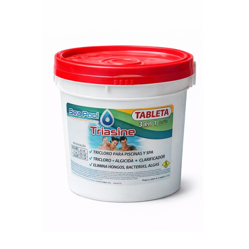 TRIASINE 3 EN 1, 4 KG TABLETAS PARA PISCINAS Y SPA *SEA POOL*