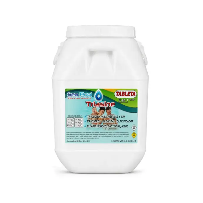 TRIASINE 3 EN 1, 50 KG TABLETAS PARA PISCINAS *SEA POOL*