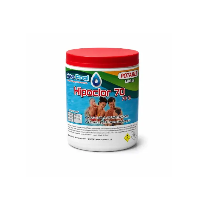 HIPOCLOR 70%, 1 KG TABLETAS POTABLE *SEA POOL*